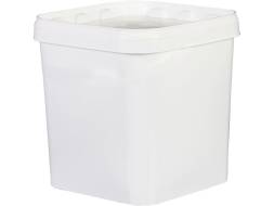 Ведро пластиковое квадратное с крышкой, 1 л, белый [5108]