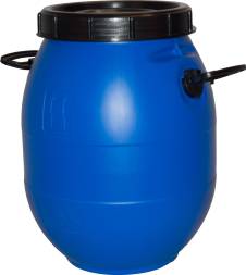 Бочка пластиковая с резьбовой крышкой и ручками, 40 л, синий [БП40.04/03]